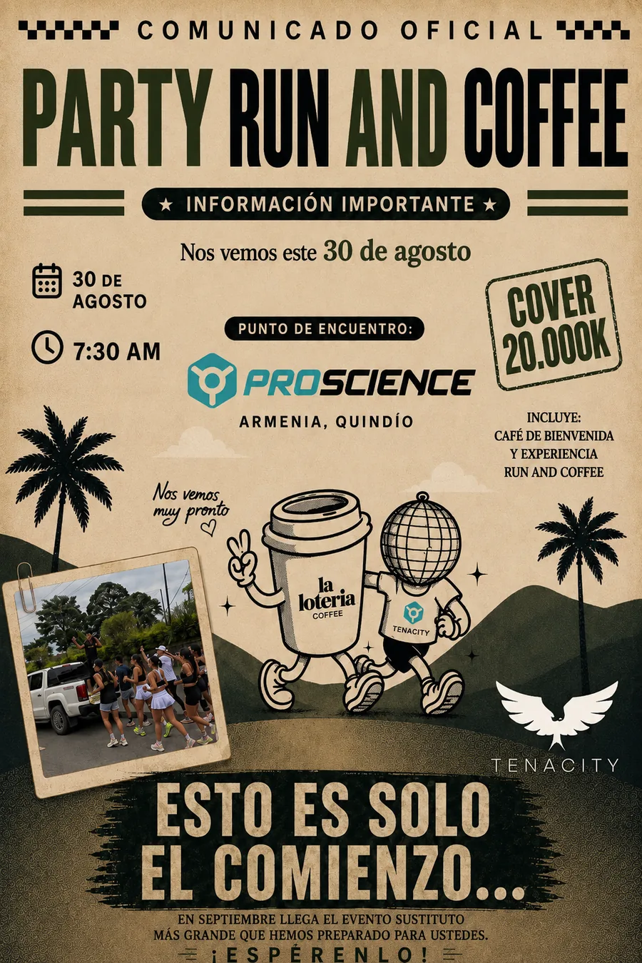 Flyer oficial de Party Run and Coffee